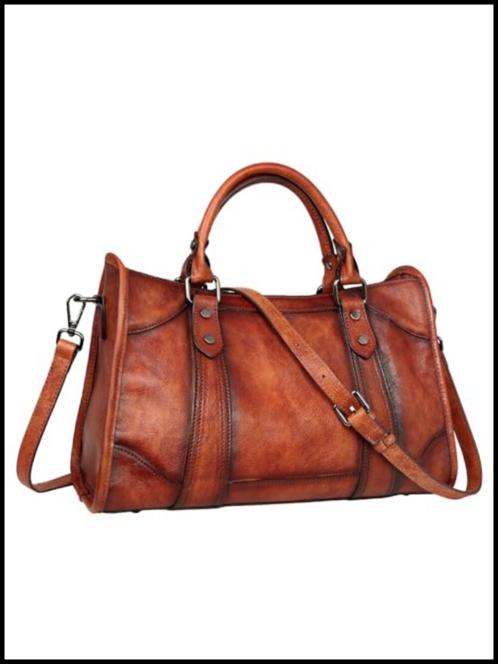 Genuine Leather Satchel Tote Shoulder Crossbody Purse for Women